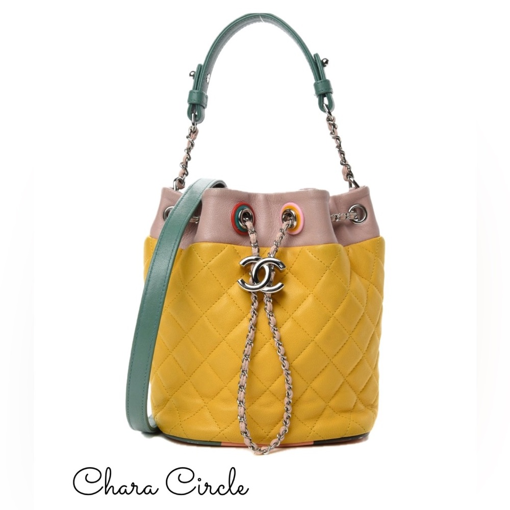 ⭐️SOLD⭐️Chanel Lambskin Quilted Cuba Drawstring Tote